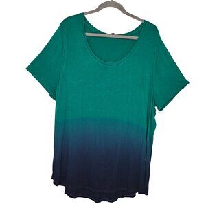 Lane Bryant Green Blue Ombre Tunic Plus Size 18/20